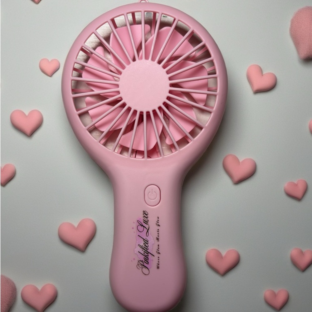 Pink Handheld Portable Fan by Pinkified Luxe